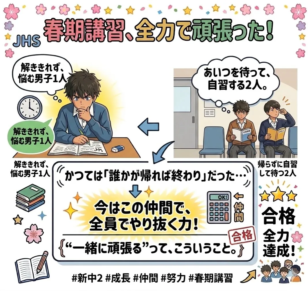 新中2・3人組の春期講習🌸
